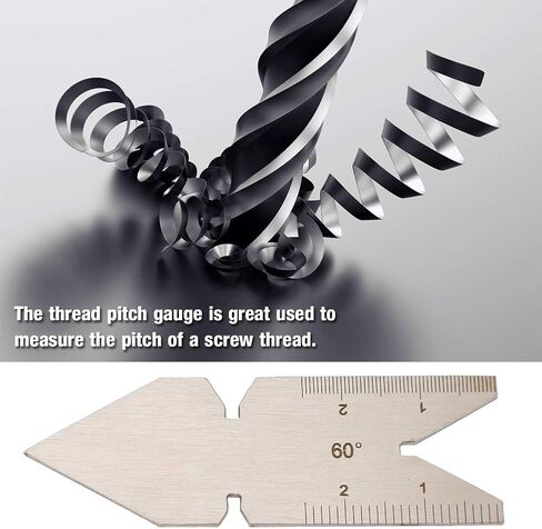 Garosa Thread Gauge Stainless Steel Center Gauge 60 Degree Screw Thread Lathe Cutting Tool Woodworking Tools(Metric ISO60 Degree Thread) in Kuwait