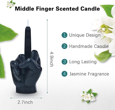 Middle Finger Scented Candle Lavender Fragrance Candles Teen Room Aesthetic Decor Hand Gesture Aromatherapy Candles Desk Statues Decorations for Bedroom Office Home Supplies Easter Gifts Milky in Saudi Arabia