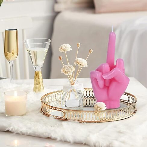 Middle Finger Scented Candle Lavender Fragrance Candles Teen Room Aesthetic Decor Hand Gesture Aromatherapy Candles Desk Statues Decorations for Bedroom Office Home Supplies Easter Gifts Milky in Saudi Arabia