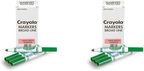 Crayola Washable Markers - Black (12ct), Kids Broad Line Markers, Bulk Markers for Classrooms & Teachers in Kuwait