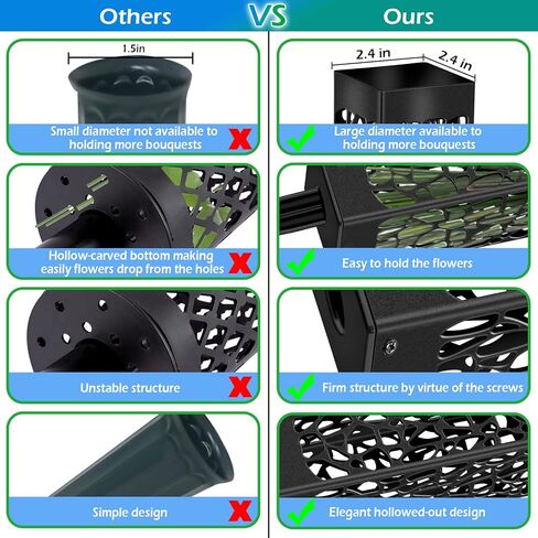 4 Pack Cemetery Decorations Flower Vase Holder for Grave, 12 in Steady Plastic Grave Decoration Holders with Sharp Top Easy to Insert , Flowers Holder with Hollow Design for Headstone Garden in Saudi Arabia