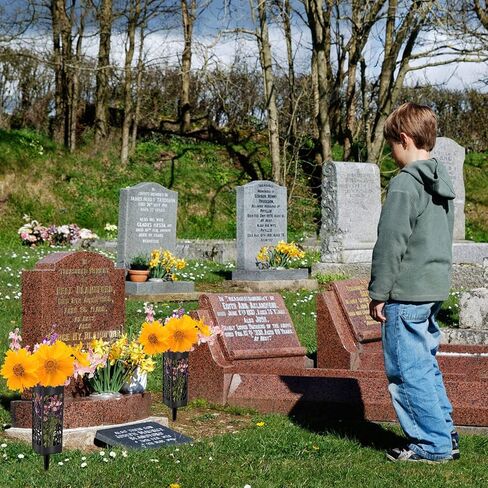 4 Pack Cemetery Decorations Flower Vase Holder for Grave, 12 in Steady Plastic Grave Decoration Holders with Sharp Top Easy to Insert , Flowers Holder with Hollow Design for Headstone Garden in Saudi Arabia
