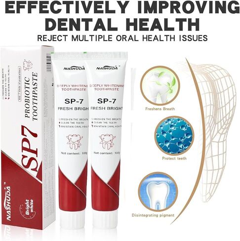 Sp-7 Probiotic Whitening Toothpaste, SP7 Ultra Probiotic Fresh Toothpaste;Sp7 Toothpaste; Freshens breath and removes bad breath. (2pcs) in Saudi Arabia