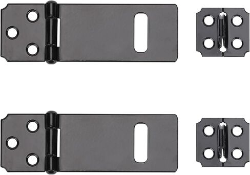 3Inch Lock Hasp Latch, 2 Pack Black Hasp Latch Padlock Hasp Door Slide Latch Safety Packlock Clasp Gate Locks for Wooden Fence, Cabinet Door, Window, Pet Cage, Garden, Yard in Saudi Arabia