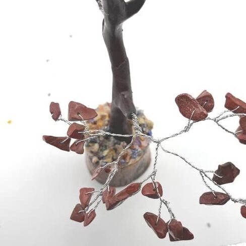 GEMSCITE Gemstone Citrine Tree Size 8" Handmade Feng Shui Figurine Money Bonsai Good Luck Reiki Healing Crystals - Golden Wire - 160 Chips Wala in Kuwait