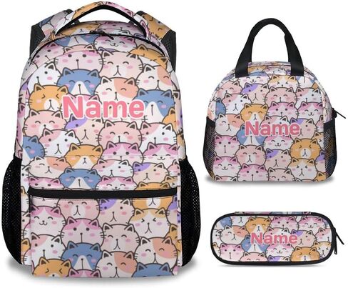 Cat Backpack for Girls, Cute Cat Bookbag for School, 16 Inch Lightweight Schoolbag for Preschool Elementary, Kids Daypack for Cat Lovers Back to School in Saudi Arabia