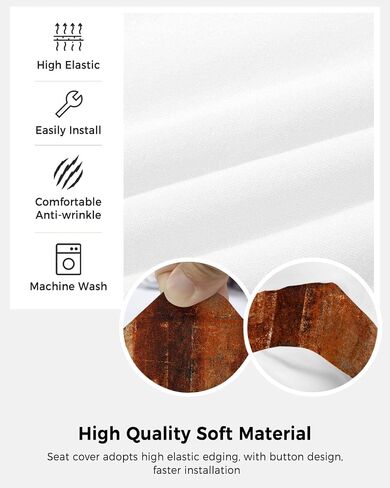 Burnt Orange Office Chair Cover Stretchable Computer Chair Seat Cover Backrest Slipcovers, Modern Abstract Geometric Art Oil Painted Stretchable Rotating Desk Chair Seat Cushion Split Protectors in Saudi Arabia