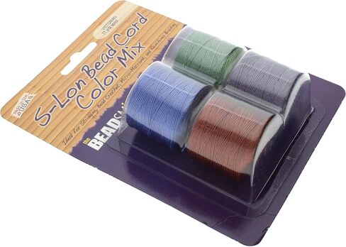 Beadsmith S-Lon #18 Cord, Multipack with 4 Spools (Lilac Mix), Ideal for Stringing Beading Crochet and Micro-macramé Jewelry in Kuwait