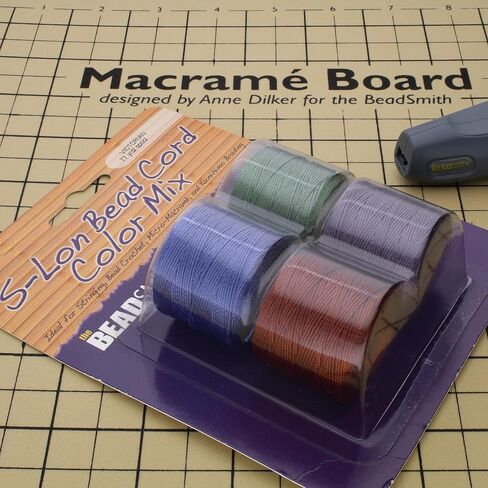 Beadsmith S-Lon #18 Cord, Multipack with 4 Spools (Lilac Mix), Ideal for Stringing Beading Crochet and Micro-macramé Jewelry in Kuwait