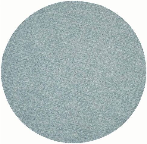 سجادة SAFAVIEH Courtyard Collection 5'3" مستديرة Aqua CY8520 للاستخدام الداخلي/الخارجي، مقاومة للماء وسهلة التنظيف، سجادة في الفناء الخلفي وغرفة الطين in Saudi Arabia