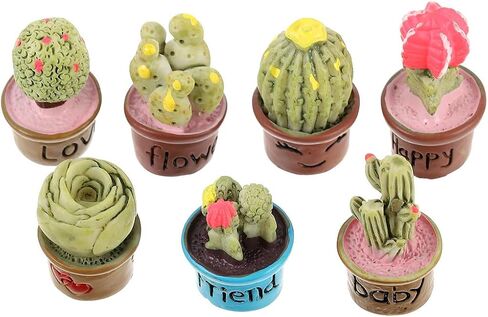 Abaodam 7pcs Fake Green Plant Decoration Flower Decor Faux Potted Simulation Micro Succulents Artificial Plant Decor Green Decor Artificial Succulent Plant Faux Plants Resin Desktop Cactus in Saudi Arabia