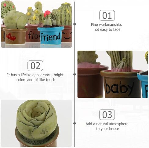 Abaodam 7pcs Fake Green Plant Decoration Flower Decor Faux Potted Simulation Micro Succulents Artificial Plant Decor Green Decor Artificial Succulent Plant Faux Plants Resin Desktop Cactus in Saudi Arabia