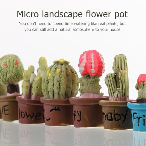 Abaodam 7pcs Fake Green Plant Decoration Flower Decor Faux Potted Simulation Micro Succulents Artificial Plant Decor Green Decor Artificial Succulent Plant Faux Plants Resin Desktop Cactus in Saudi Arabia
