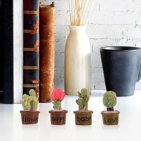 Abaodam 7pcs Fake Green Plant Decoration Flower Decor Faux Potted Simulation Micro Succulents Artificial Plant Decor Green Decor Artificial Succulent Plant Faux Plants Resin Desktop Cactus in Saudi Arabia