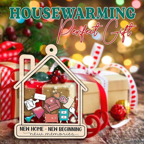 Personalized New Home Ornament 2024 - HouseWarming Gifts New Home, First Christmas in New Home Ornament, House warming Gifts Ideas, Couple, Home Sweet Home Sign, 5-Inch Shaker Ornament, Wood and Acrylic 3 Layers in Saudi Arabia