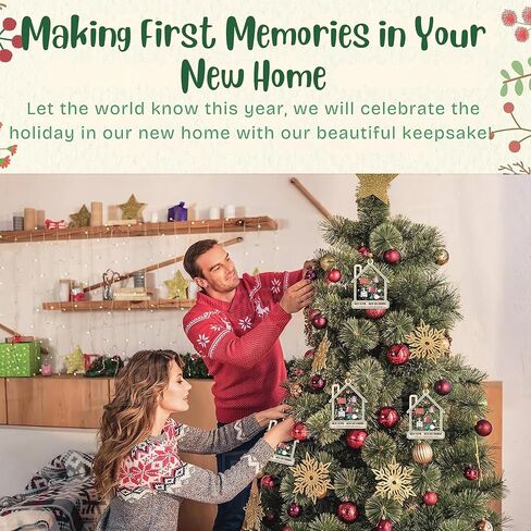 Personalized New Home Ornament 2024 - HouseWarming Gifts New Home, First Christmas in New Home Ornament, House warming Gifts Ideas, Couple, Home Sweet Home Sign, 5-Inch Shaker Ornament, Wood and Acrylic 3 Layers in Saudi Arabia