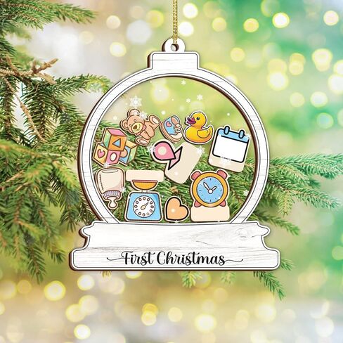 Personalized New Home Ornament 2024 - HouseWarming Gifts New Home, First Christmas in New Home Ornament, House warming Gifts Ideas, Couple, Home Sweet Home Sign, 5-Inch Shaker Ornament, Wood and Acrylic 3 Layers in Saudi Arabia