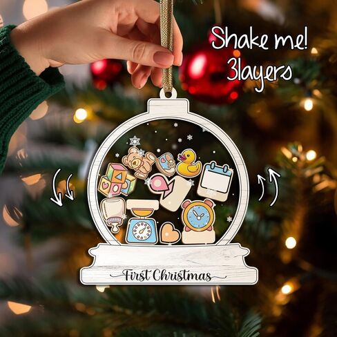 Personalized New Home Ornament 2024 - HouseWarming Gifts New Home, First Christmas in New Home Ornament, House warming Gifts Ideas, Couple, Home Sweet Home Sign, 5-Inch Shaker Ornament, Wood and Acrylic 3 Layers in Saudi Arabia