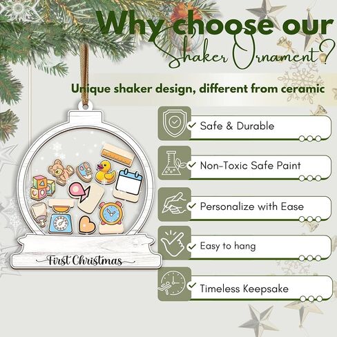 Personalized New Home Ornament 2024 - HouseWarming Gifts New Home, First Christmas in New Home Ornament, House warming Gifts Ideas, Couple, Home Sweet Home Sign, 5-Inch Shaker Ornament, Wood and Acrylic 3 Layers in Saudi Arabia