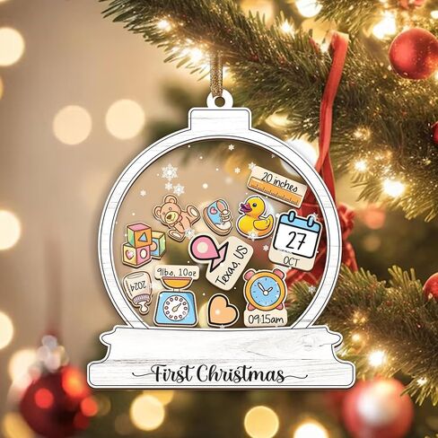 Personalized New Home Ornament 2024 - HouseWarming Gifts New Home, First Christmas in New Home Ornament, House warming Gifts Ideas, Couple, Home Sweet Home Sign, 5-Inch Shaker Ornament, Wood and Acrylic 3 Layers in Saudi Arabia