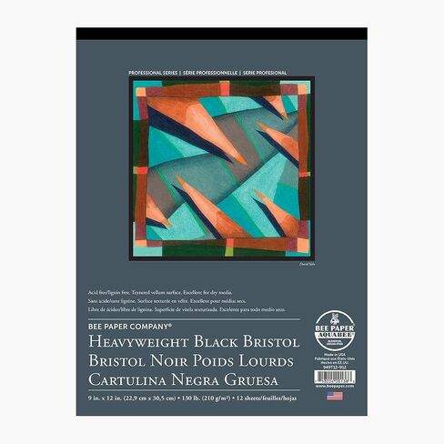 حزمة ورق بريستول أسود من Bee Paper، مقاس 18 × 24، 25 ورقة في كل عبوة in Kuwait
