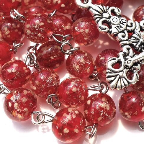 مسبحة مسبحة زجاجية كريستالية مضيئة مسبحة صليب هدايا كاثوليكية in Kuwait