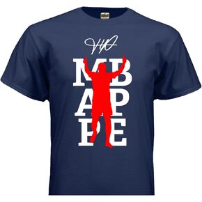 Kylian Mbappe France PSG Signature T-Shirt Football Futbol Soccer Shirt
