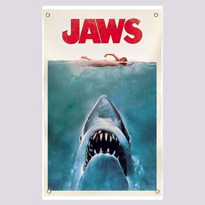 Jaws Movie Tapestry 3x5Ft جدار الفن راية العلم لديكور غرفة نوم الجدار in Kuwait