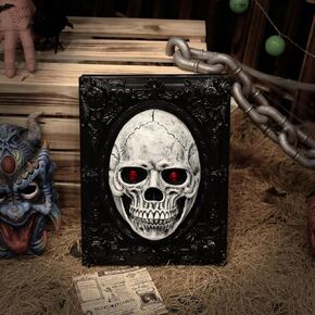 Halloween Home Wall Decor, Skull Witch Gothic Wall Decorations for Living Room, Halloween Scary Door Decor Hanging Ornament - Eyes Glow With Scary Scream Sound (Witch)