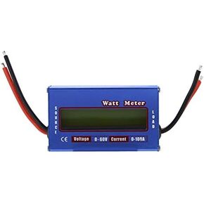 Watt Meter, Digital Power Analyzer with Digital LCD DC 60V 100A Wattmeter for Voltage (V) Current (A) Power (W) (Ah) and Energy (Wh) Measurement
