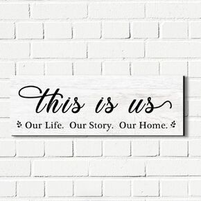 هذا هو لنا علامة جدار خشبية الأسرة لوحات الحائط إلهام الخشب علامة مدخل المزرعة ريفي لوحات الحائط الفن مع اقتباسات لغرفة المعيشة غرفة نوم المطبخ زينة عيد الميلاد (4.7 × 13.7) in Kuwait