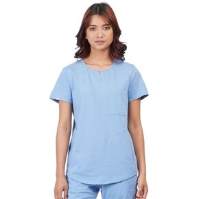 قمصان MIKAL Scrub للنساء، مقاس نحيف مع 4 جيوب، زي طبي/رعاية صحية محبوك من القطن والليكرا الاحترافي