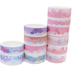 HUSSATOP 10 Rolls Cute Washi Masking Tape Set, Lovely Unicorn Cartoon Decorative Tape for Women Girls, DIY, Arts, Craft, Wrapping, Scrapbook, Bullet Journals, Party Decorations