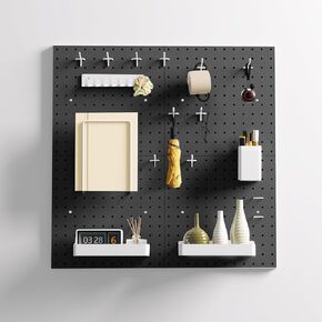 Metal Pegboard Combination Kit, 4 Pegboards and 17 Accessories Modular Hanging for Wall Organizer, Crafts Organization, Ornaments Display, 24" x 24", White | Metal Peg Board in Kuwait