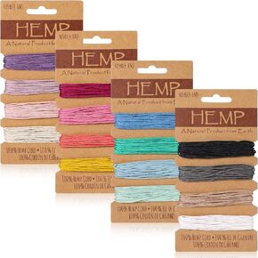 16 Colors Thread Cord for Jewelry Making, Multi-Color Flax String Cord, Natural Twine Cord Rope String for Handmade Bracelets Keychains Craft Making Accessories, 80 Yards in Total (Multiple Color)