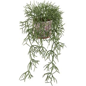 Deco 79 Faux Foliage Artificial Plant with White Ceramic Pot, 7" x 7" x 7", Green