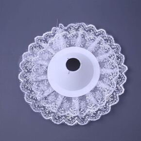 6Pcs Lace Bouquet Collar Wedding Bridal Bouquet Lace Collar DIY Lace Decoration Bouquet Holder Packaging Accessories for Flower Shop Wedding Supplies, White