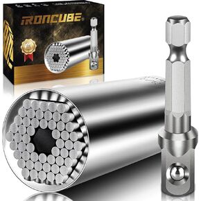 Super Universal Socket Tools, Socket Set with Power Drill Adapter(7-19 MM) Suitable for Wing Nuts, Cap Screws, Hooks, or Flanges.