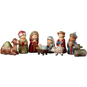 Avalon Gallery Nativity Sets for Christmas - Children's Christmas Pageant Nativity Scene, 4-Inch Scale, 9-Piece