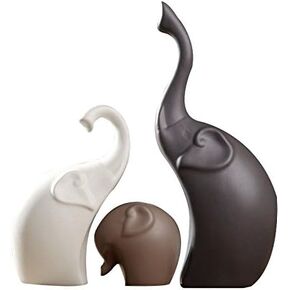 Home Furnishing Ceramic Elephant Decoration handicrafts 3pcs Set