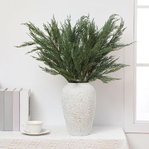 Yunlly 6 Pack Artificial Cypress and Pine Branches Faux Cypress Spray Christmas Cypress Greenery Branches Cypress Pine Sprigs for Holiday Season Winter Wedding Christmas Indoor Decor 30" Tall