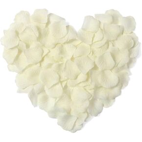 AKOAK 1000 Pieces Ivory Silk Rose Petals Artificial Flower Wedding Party Decoration