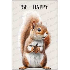 Strunt Tin Signs Funny Squirrel Woodland Nursery Animal Wall Art Inspirational Forest Animals Print Metal Posters Motivational Quotes Metal Posters Cute Squirrel Decor for Baby Bedroom 5.5x8in