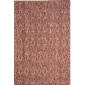SAFAVIEH Courtyard Collection 5'3" x 7'7" Red CY8522 Indoor/ Outside Waterproof Easy cleansingPatio Backyard Mudroom Area Mat
