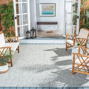 SAFAVIEH Courtyard Collection 6'7' x 9'6' Grey CY8522 Indoor/ Outdoor Patio Backyard Mudroom Area Rug