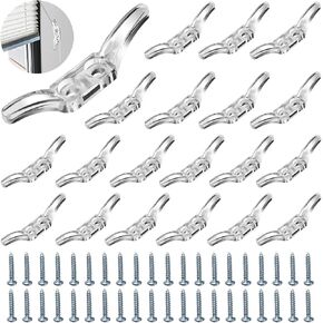 20 PCS Blind Cord Cleat Safety Rope Cleats Plastic Window Cord Cleat Plastic Transparent Blind Accessories Hooks Cord Cleats Drapery Hardware