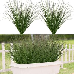 Artificial Grass,Fake Grass Artificial Shrubs Wheat Grass Greenery,Fake Grass Decor Artificial Plants Ornamental Grass Outdoor Fake Grass Green Leaves for Decoration(24PCS)