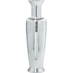 Deco 79 Glam Polystone Vase, Ideal Floor Décor, Table Décor, Livingroom, Dining room, Entryway, 15"L x 15"W x 51"H, Silver