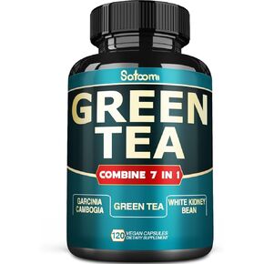 13x Green Tea Extract Capsules 13200mg per Serving with Garcinia Cambogia, Kidney Bean, Raspberry, Grape Seed, Gymnema & Forskohlii - Support Body Management, Mind & Immunity System - 120 Capsules