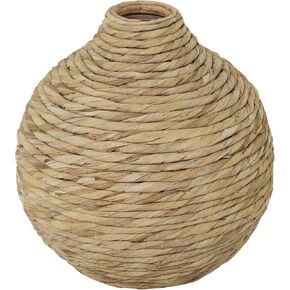 The Novogratz Seagrass Handmade Decorative Vase Woven Centerpiece Vase, Vase for Home Decoration 14" x 14" x 14", Brown